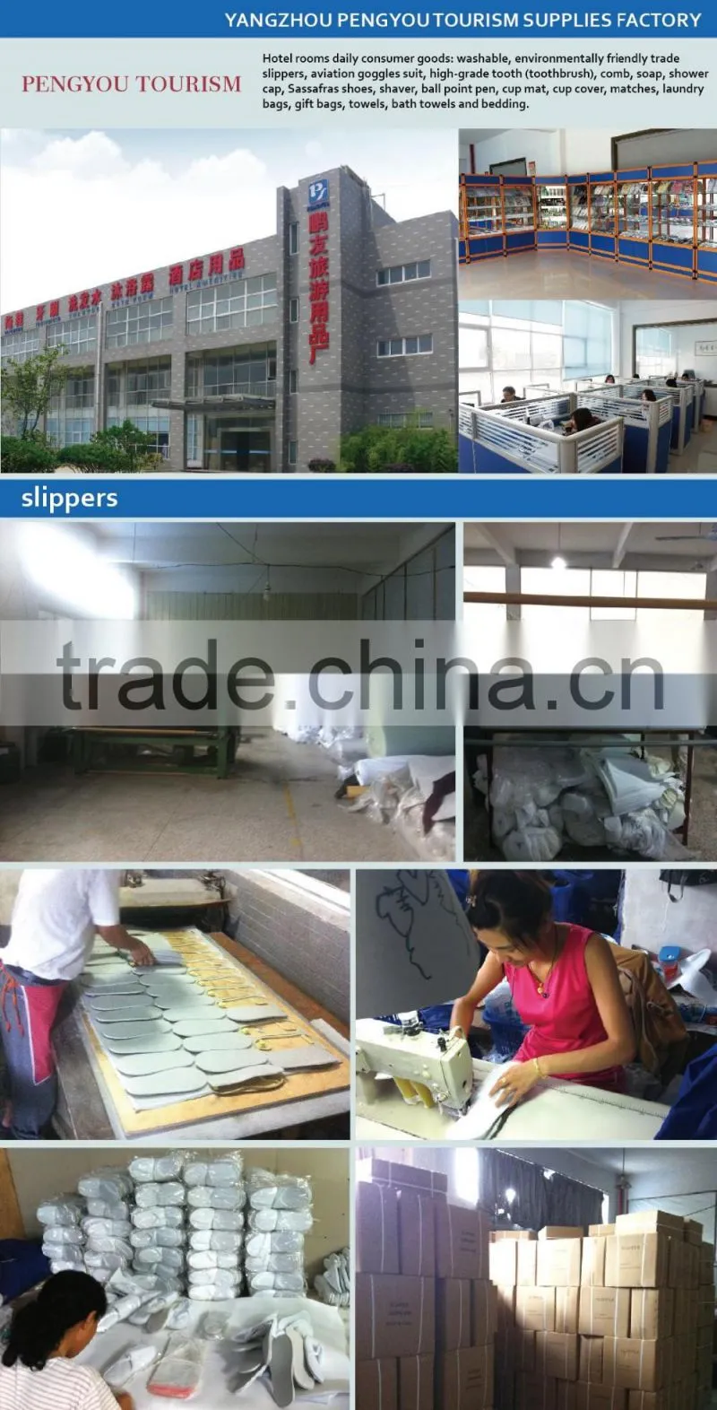 Customized winter flip flops slippers for hotel spa