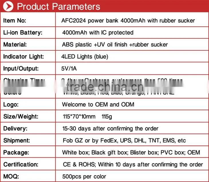 2014 hot products wholesale 4000mah Octopus universal rohs power bank charger for mobile phone