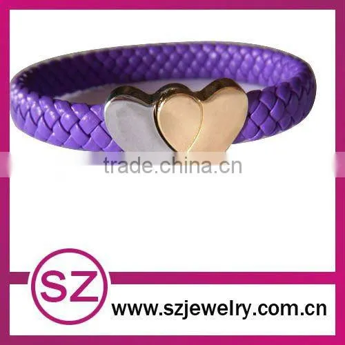 PUB0049 braided green leather vintage bracelet clasp