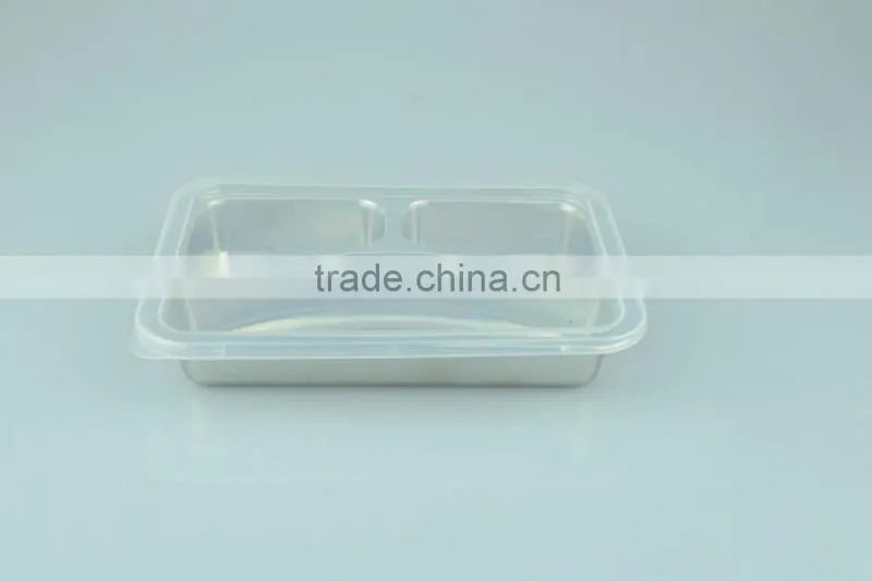Deep stainless steel food contain tray/food tray with 3 compartments with high quality