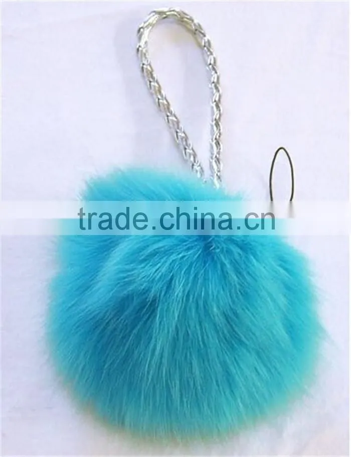 100% genuine fox fur ball for keychain bag car pendent