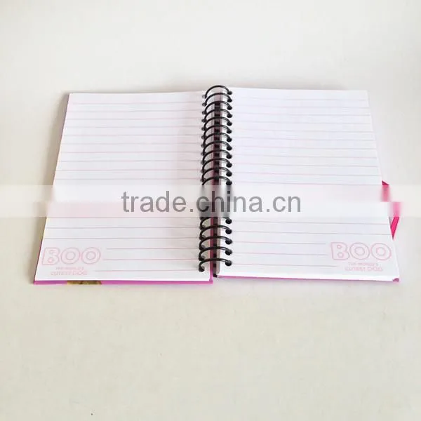 hard cover plastic spiral journal elastic band notebook