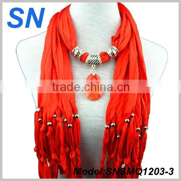 Latest fashion new design agate pendant scarf