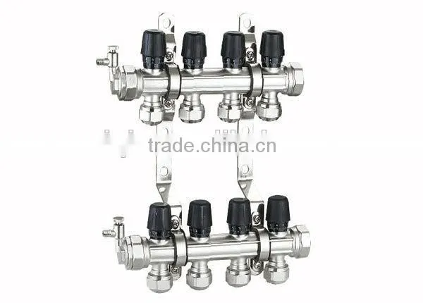 6 ports brass Water separator compositive underfloor heating manifolds brass manifolds