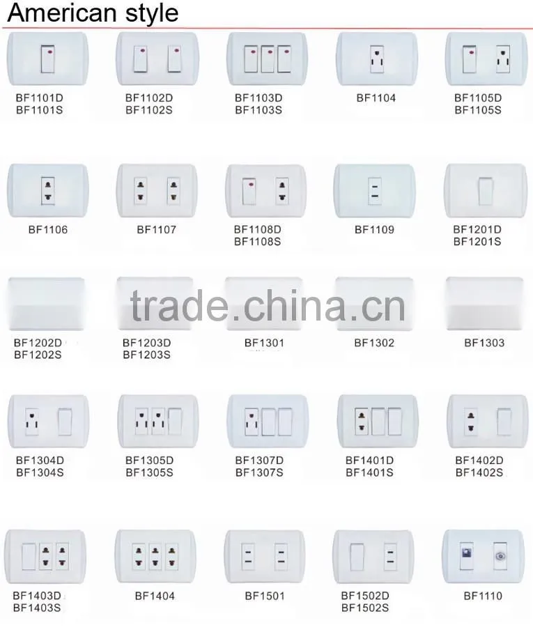American style switch single/double control 250V electric wall switch
