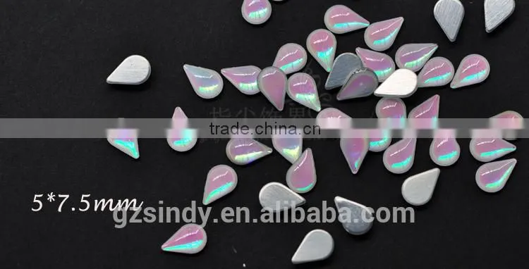 Korean Style Flat Back Glass Resin Stone Opal Decorative Stones ZX:SZ574