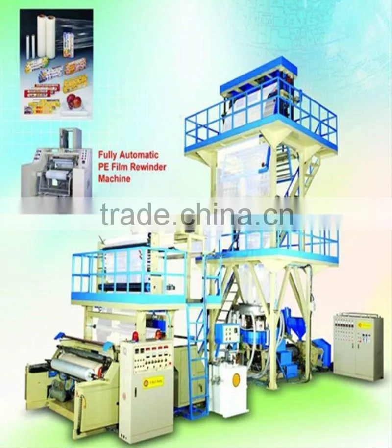 Hot shrinkable blown film machine
