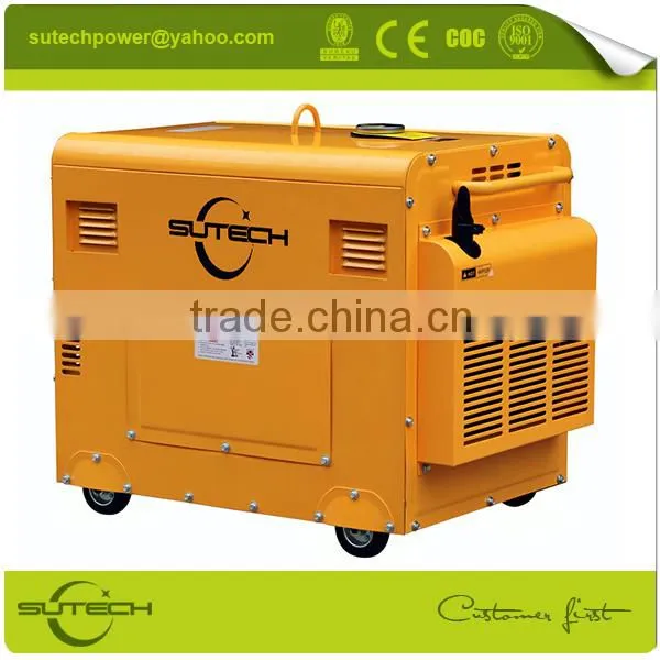 Mobile generator! Low noise single phase 5kw portable 220V generator with soundproof and 4 wheels