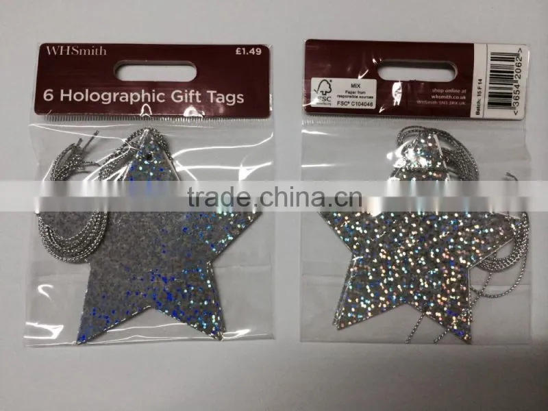 6 holographic gift tags