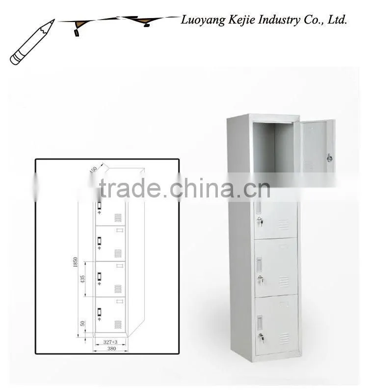 Hot Selling 4 Doors Strong Steel Office Employee Changing Room Locker