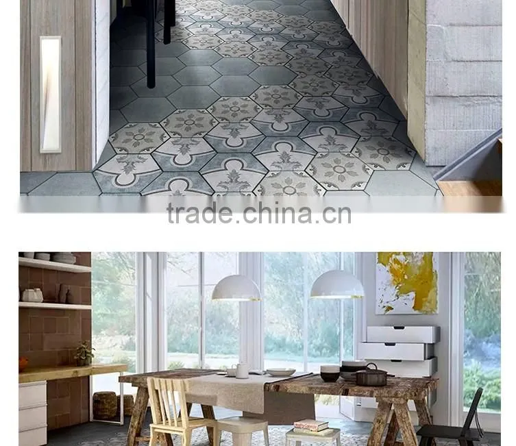 100*200*175mm hexagon mosaic tile poecelain floor tile kitchen bathroom wall tile