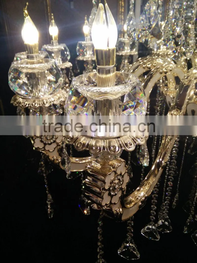 Customized big chandelier , Modern Style Chandelier zinc alloy Crystal Chandelier pendant lighting for hotel