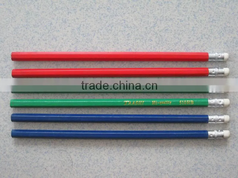 Promotion hexagonal / round shape 2.0mm HB lead wooden HB pencil with eraser