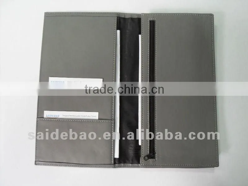 direct factory sale leather cheque holder/leather passport holder/leather cheque holder with custom logo