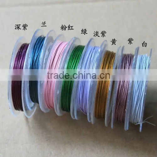 pink Color Tiger Tail Wire Finding 0.38mm