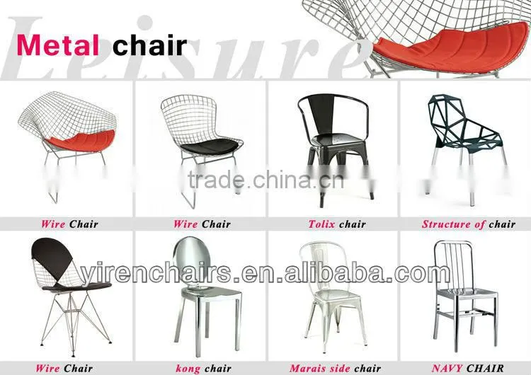 moden wire metal chair with soft seat
