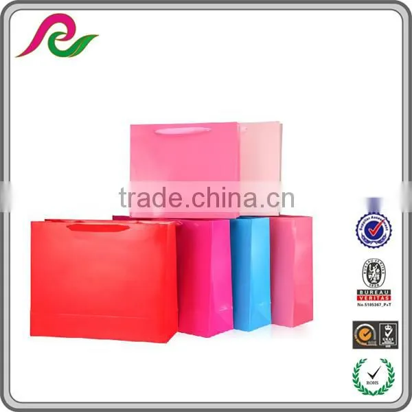 Luxury Gloss Lamination Finish Colorful Paper Bags Shopping Bag