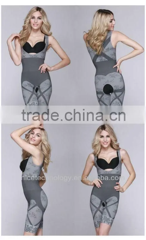 Bamboo Charcoal Seamless Slimming BodySuit ,Body Shaper Tummy Basque Corset 2XL-3XL
