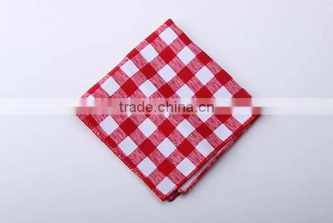 Small Handerchief 21*21cm,Grid 100% Cotton Handerchief