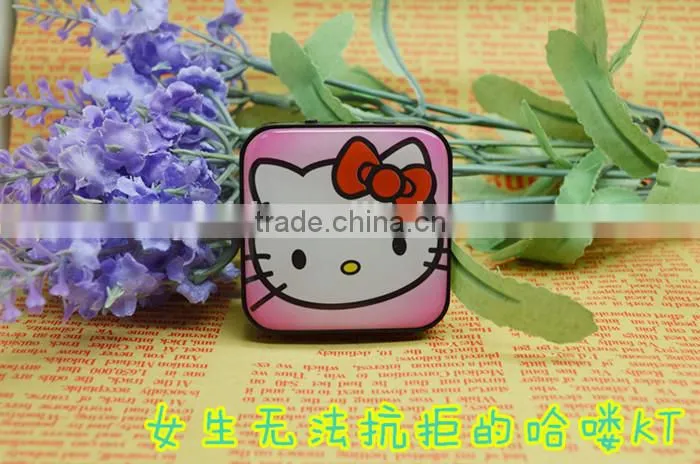 New cartoon character square mini clip hello kitty mp3 player with 4gb 8gb tf card