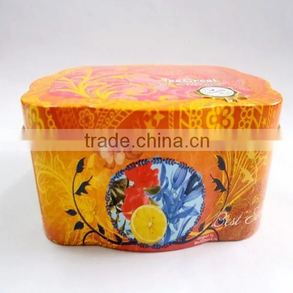 cute flower and durable mooncake metal gift tin box for kids