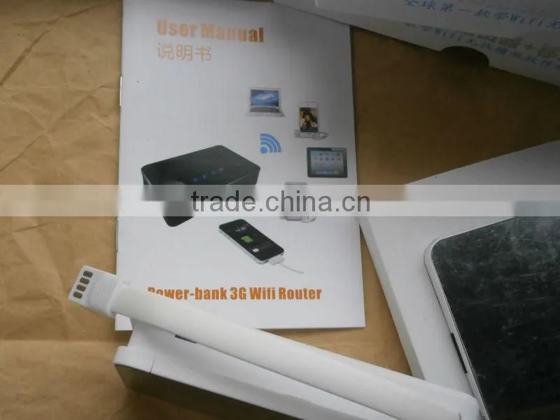 3G router with wifi media player and power bank 5200mA