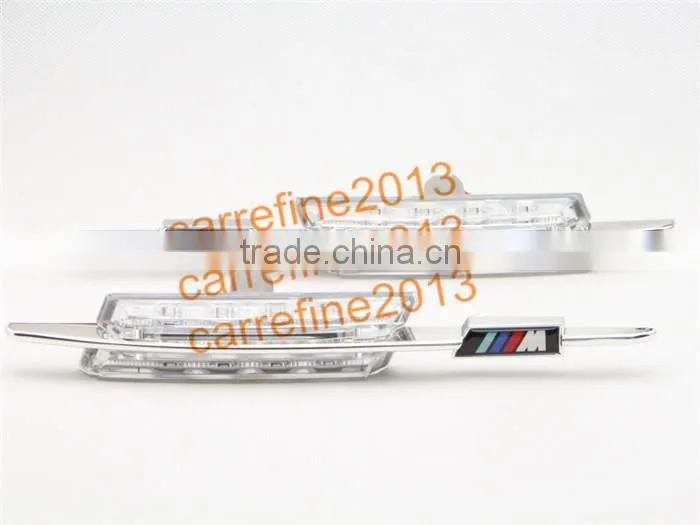 led side marker lights for E46 LCI Facelift clear with M logo LED side marker for BMW