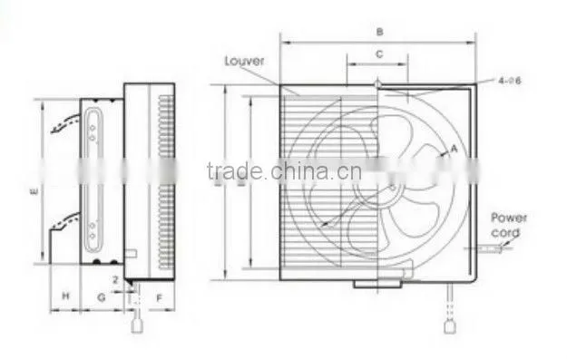 Square Wall Tape Ventilator Fan/Shutter Exhaust Fan/Plastic Ventilation Fan