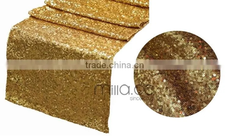 Gold sequin embroidery Christmas table runner