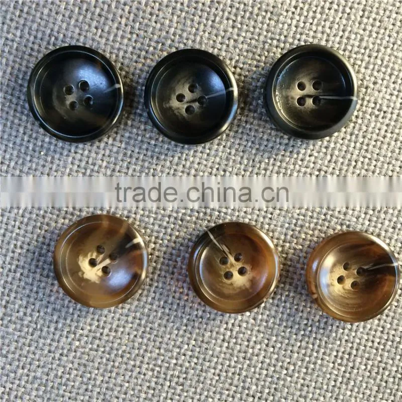 CAFE COLOR 4-HOLES RESIN FASTENER BUFFLO BUTTON FOR GARMENT