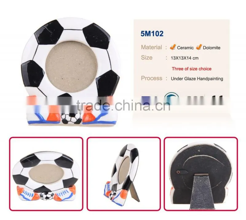 Creative sports football memorial ceramic secure photo frame