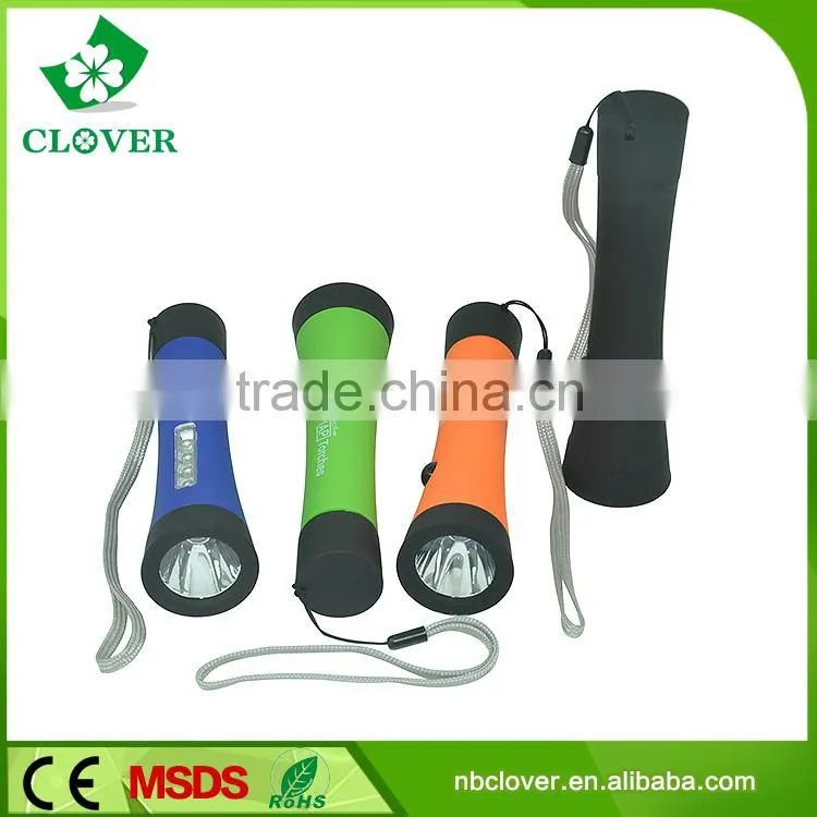 High power portable 1+4 Led plastic chinese led flashlight