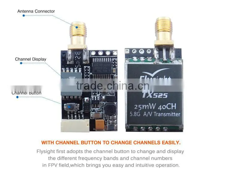popular high quality flysight 25mW 5.8ghz 40CH audio and video transmitter