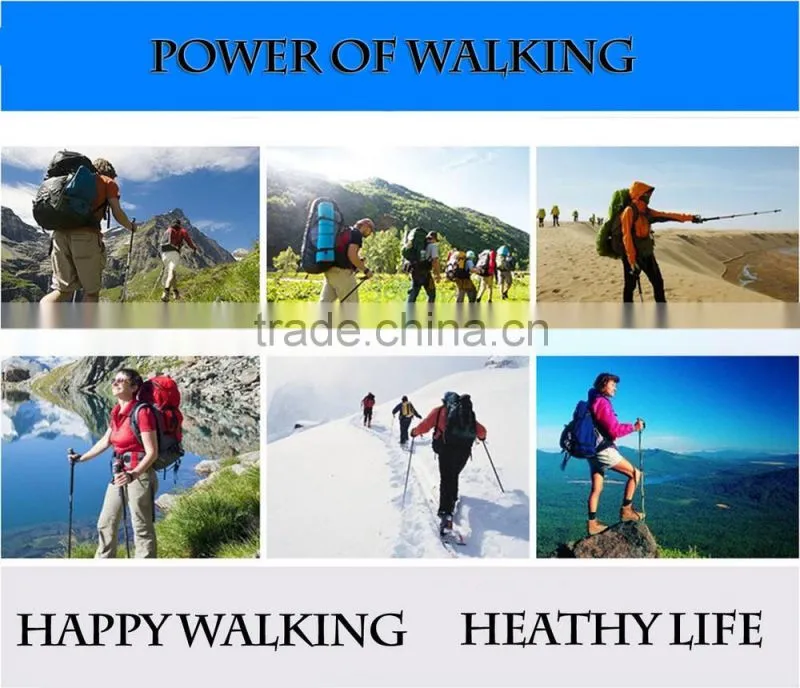 cheap three sections carbon fiber telescopic trekking pole nordic walking stick