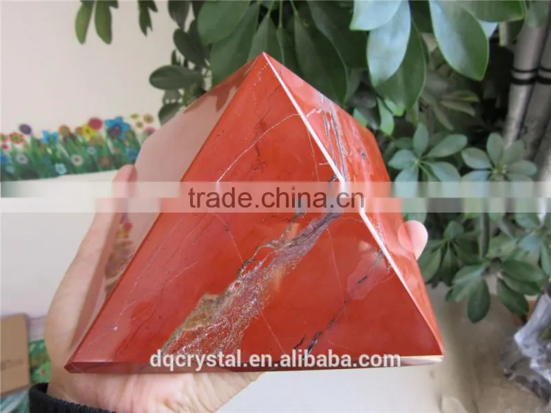 2015 new arrival red jasper crystal pyramid ,healing singing pyramid, home decora pyramid