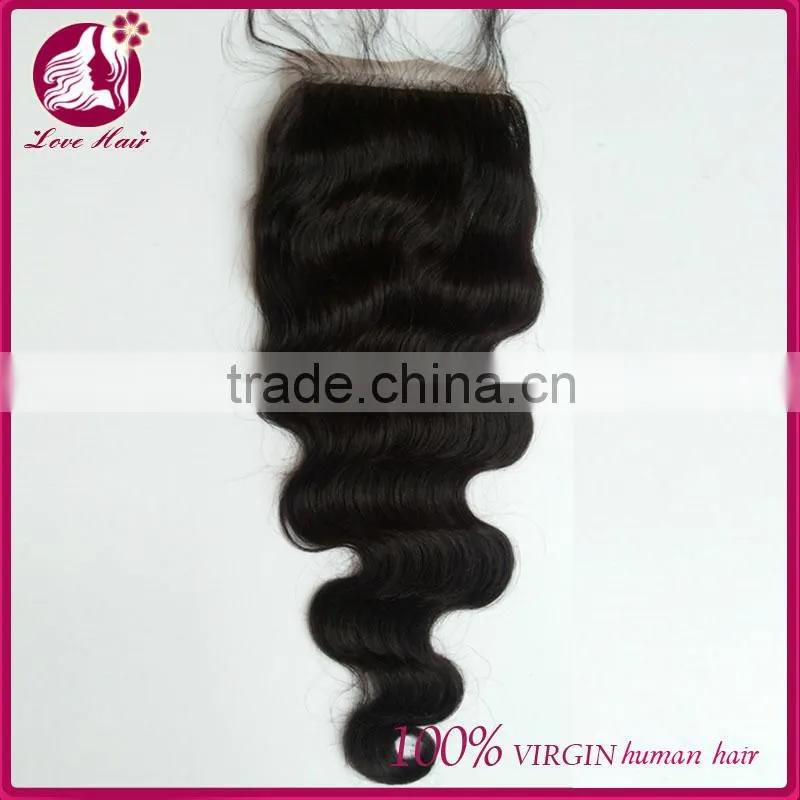 7A Free Shipping Brazilian Virgin Hair Body Wave Closures Human hair Lace Closure 4*4 Middle Free 3 Way Part Silk Base Closure