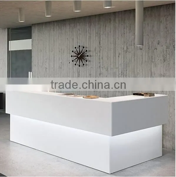 Good quality solid surface reception desk,L shape reception desk,white reception desk,solid surface countertop