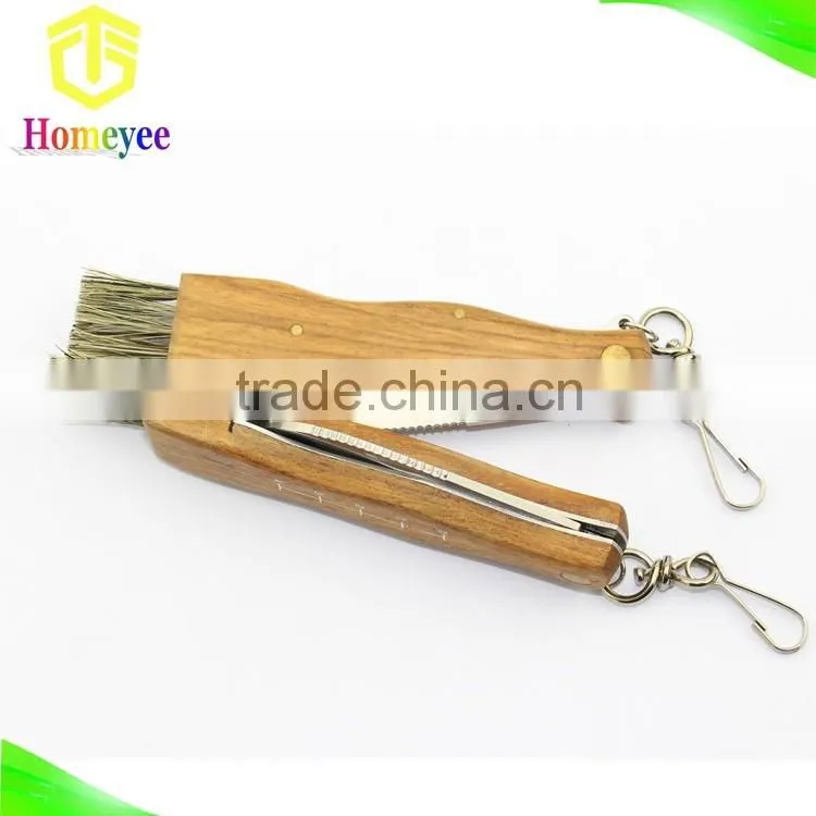 Mushroom Folding Pocket Knife , Hunter Knife With Brush