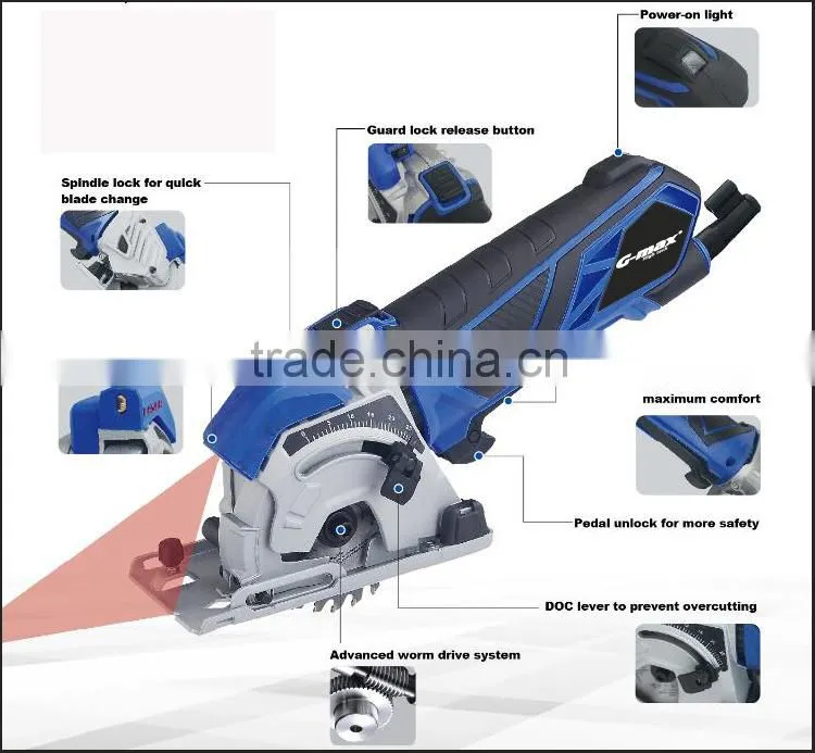 Bestselling In Europe 89mm Mini Plunge Saw With 600W Powerful Motor GT15604