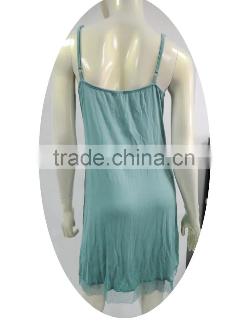sexy bow lace decorated night dress