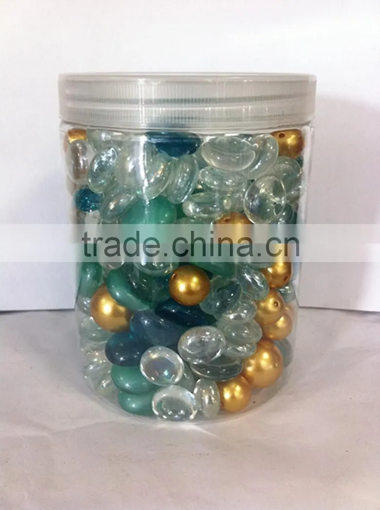 Flat glass 17-19mm ruby red glass gems ,gems stone for vase filler