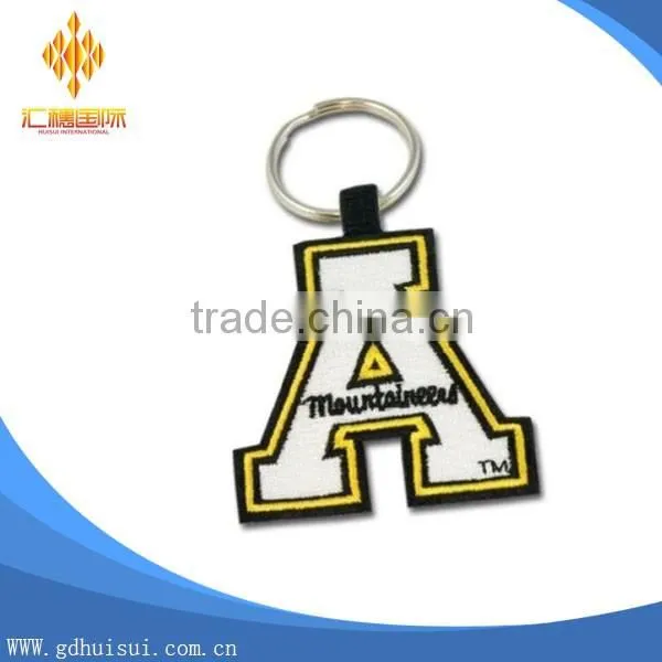 Embroidery customized lock key shaped key chains without MOQ