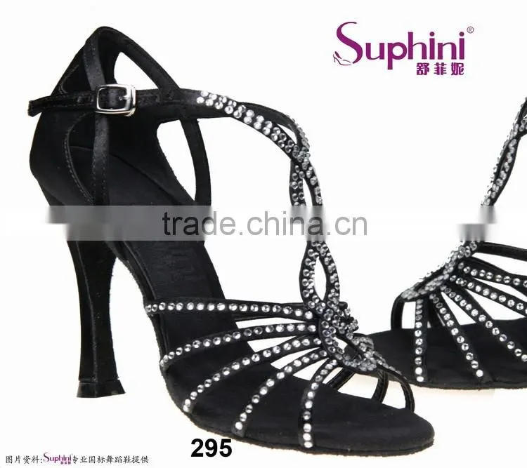 Crystal Latin Shoes Black Latin Dance Shoes