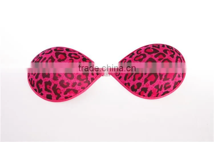Latest design strapless sexy leopard cloth silicone bra