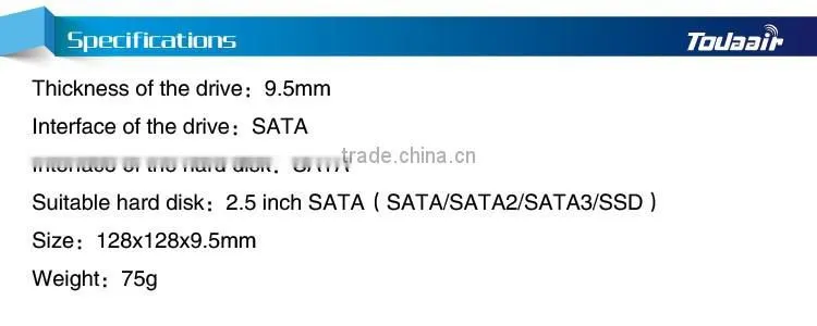 wholesale alibaba Universal laptop HDD Hard Drive Caddy SATA 9.5mm with screwdriver