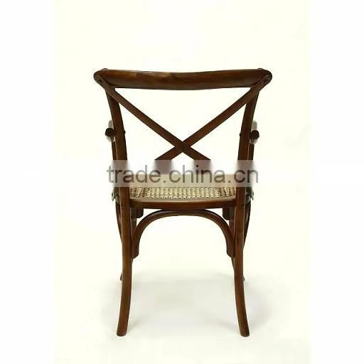 Leisure foot metal bar stool antique wood high back dining chair