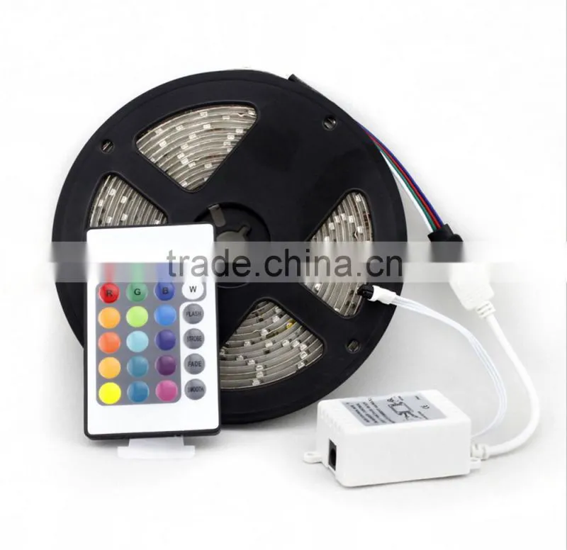 LED colorful Light Strip 5050 SMD 12V 30 lights RGB lights strips (waterproof) 5 m 150 lights +44-key controller +power supply