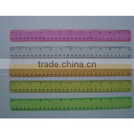 High quality transparent 30cm unfolding plastic ruler for school and office