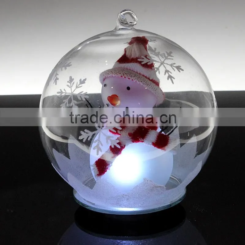 Best Quality Xmas Hanging Glass Festival Balls for Christmas Decoration with led xmas light