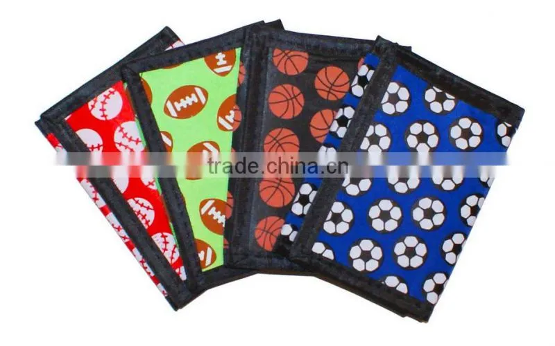 Promotion kid tri-fold Wallet for children Multi-colors purse